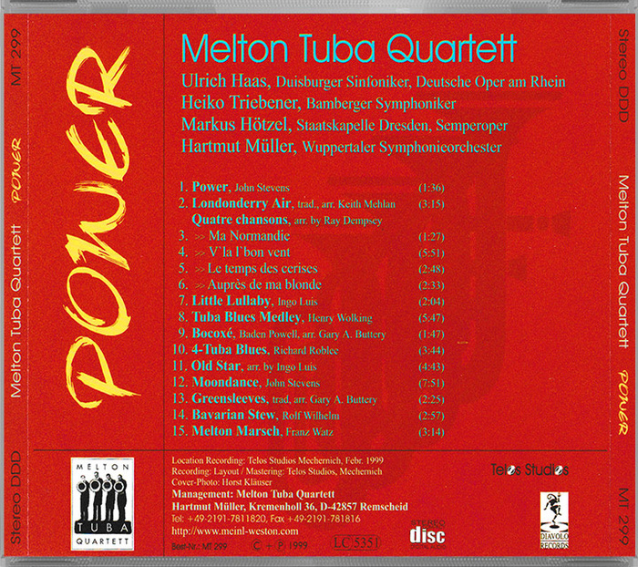 Melton Tuba Quartett - CD 'Power' Titelliste